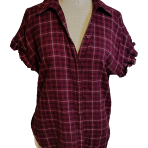Paige plaid v-neck shirt